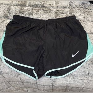 Nike Tempo Women's Brief-Lined Running Shorts Medium (8-10) BLACK & TURQ…